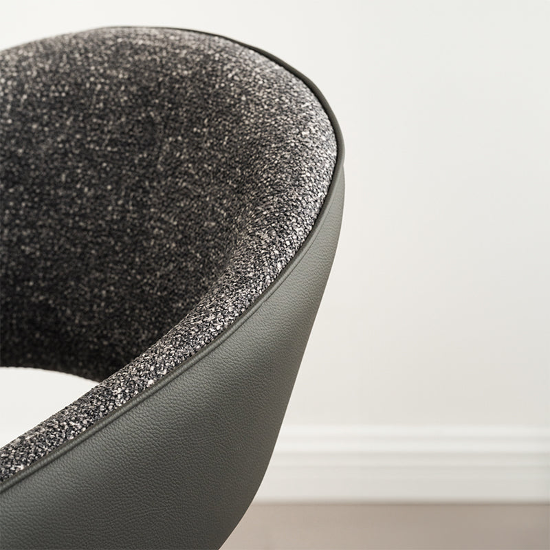 Sillón de Comedor Giratorio 180° Bronwyn [Juego de 2] [Tejido de lino & Simil cuero]
