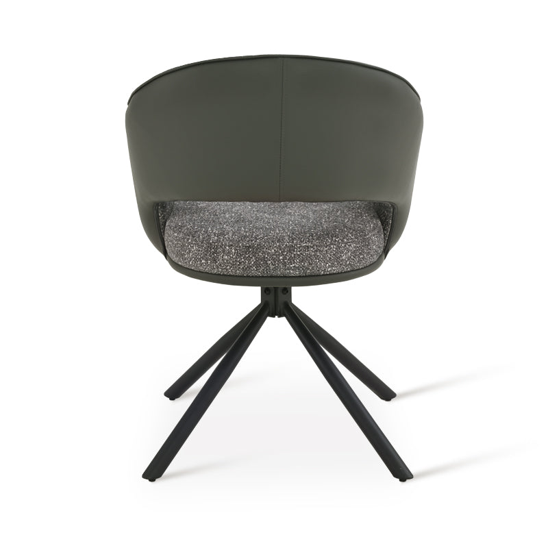 Sillón de Comedor Giratorio 180° Bronwyn [Juego de 2] [Tejido de lino & Simil cuero]