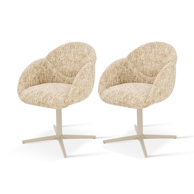 Sillón de Comedor Giratorio 360° Niamh [Juego de 1] [Tejido de lino]