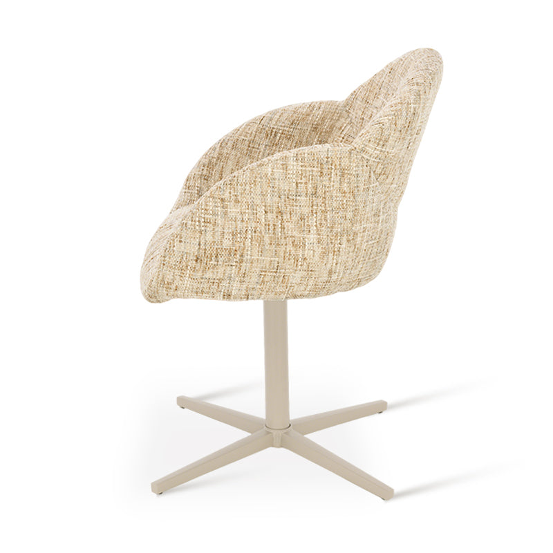 Sillón de Comedor Giratorio 360° Niamh [Juego de 1] [Tejido de lino]