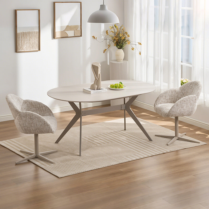 Sillón de Comedor Giratorio 360° Niamh [Juego de 1] [Tejido de lino]