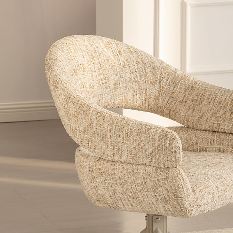 Silla de comedor con reposabrazos giratoria a 360° Briar [Juego de 1] [Tejido efecto lino]