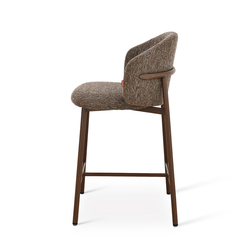 Taburete de Bar Valda [Lote de 1] [Tela efecto lino] [65 cm]