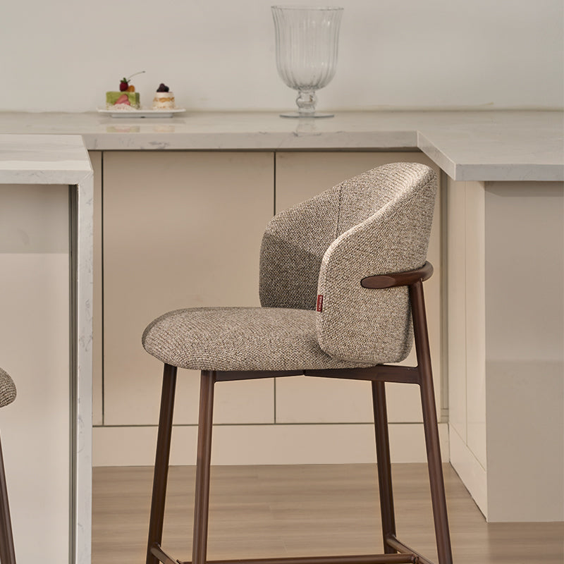 Taburete de Bar Valda [Lote de 1] [Tela efecto lino] [65 cm]