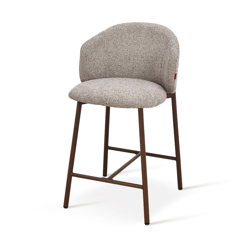 Taburete de Bar Valda [Lote de 1] [Tela efecto lino] [65 cm]