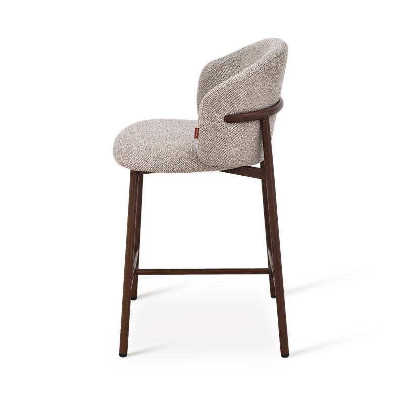 Taburete de Bar Valda [Lote de 1] [Tela efecto lino] [65 cm]