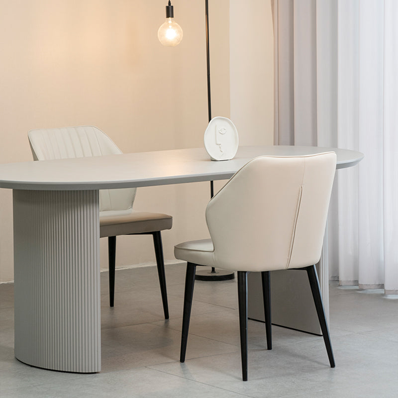 Sillas de comedor Aleena [Juego de 1] [Ecopiel] [Crema]