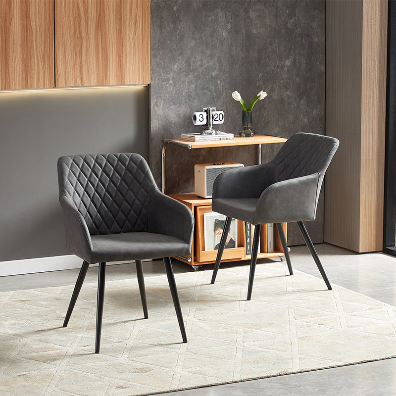 Silla de piel sintética, Silla de comedor OFCASA，Silla de piel OFCASA，Silla de comedor clásica en piel，Silla de comedor verde，Silla de comedor marrón，Decoración de interiores，Muebles de cocina，Sillón monolítico，Sillón de comedor，Juego de sillones