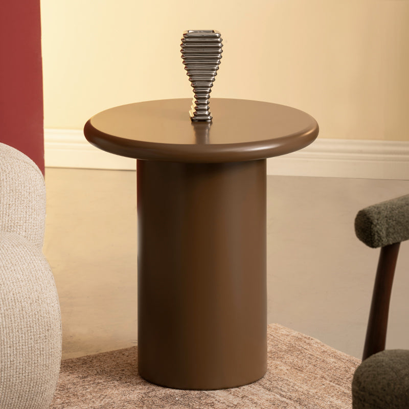 Conjunto de mesa auxiliar redonda Aine Orin [Marrón][Mate]