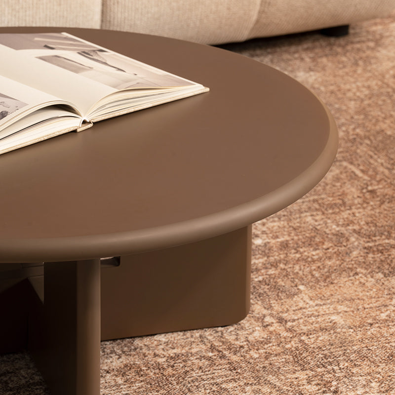 Conjunto de mesa auxiliar redonda Aine Orin [Marrón][Mate]