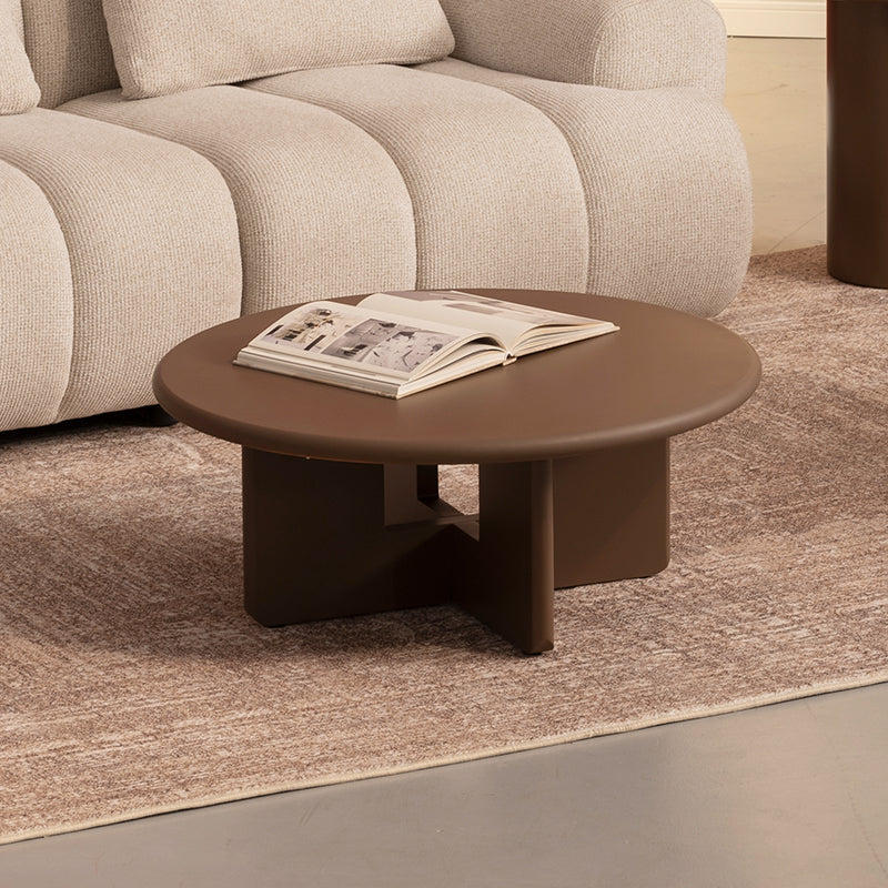 Conjunto de mesa auxiliar redonda Aine Orin [Marrón][Mate]