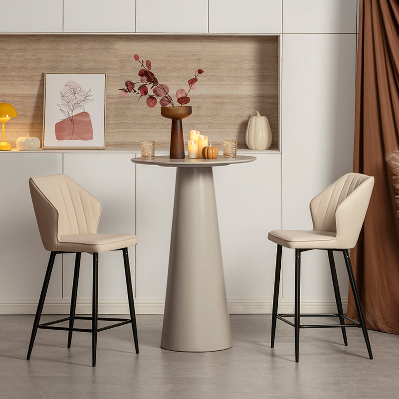 Taburete de bar Aleena [Juego de 2] [Imitación de Cuero] [65 cm]