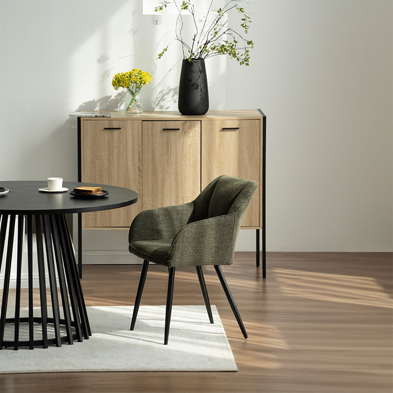 Mesa de Comedor Redonda Verónica y 4 Sillón Sienna Garden [Conjunto de Comedor]