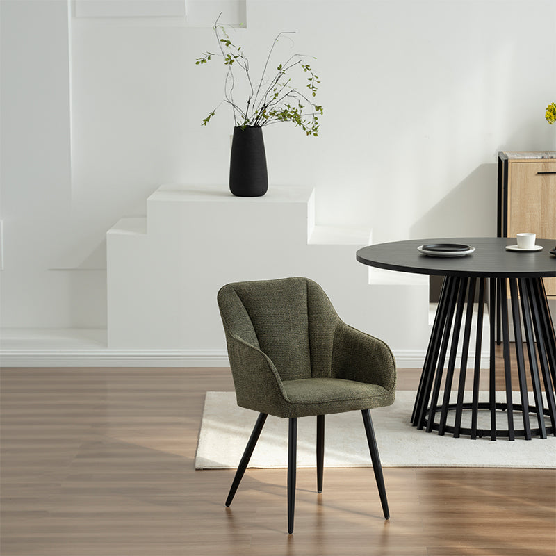 Mesa de Comedor Redonda Verónica y 4 Sillón Sienna Garden [Conjunto de Comedor]
