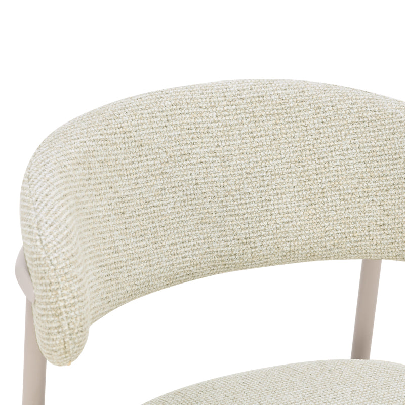 Silla de comedor Zahra S [Juego de 2] [Tejido efecto lino] [⌀ 2.5 cm]