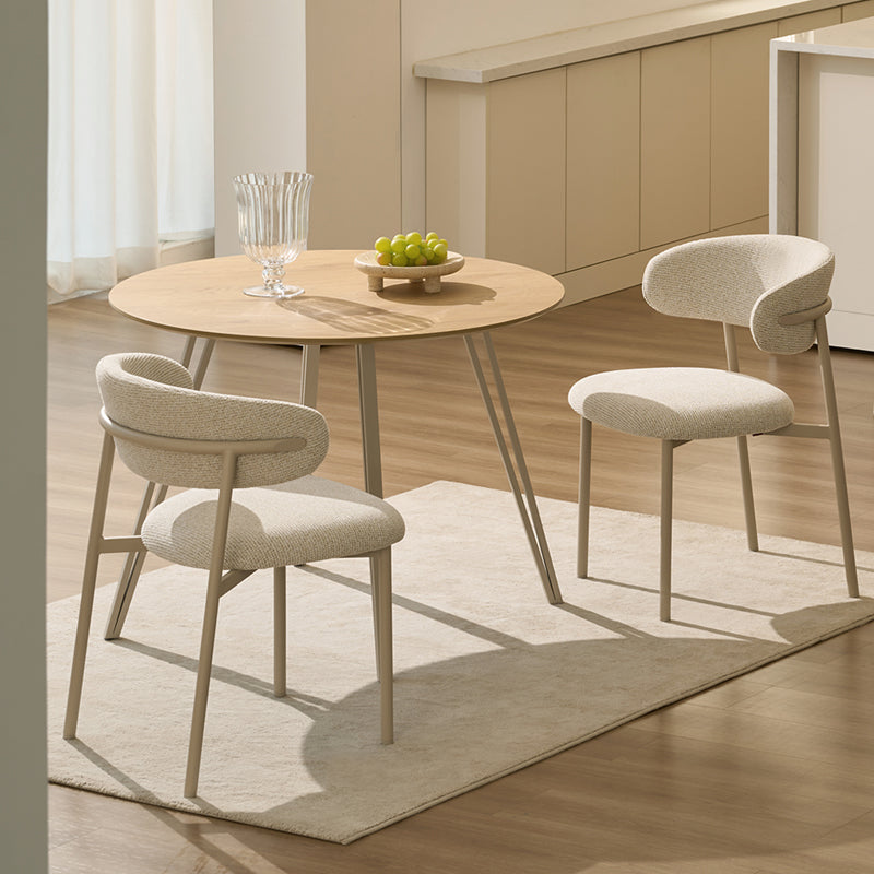 Silla de comedor Zahra S [Juego de 2] [Tejido efecto lino] [⌀ 2.5 cm]