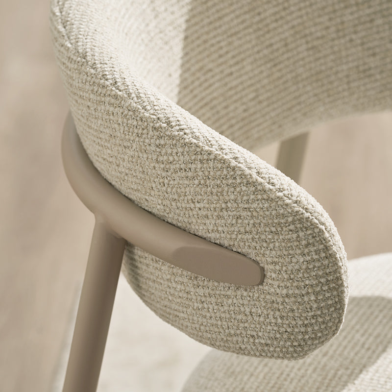 Silla de comedor Zahra S [Juego de 2] [Tejido efecto lino] [⌀ 2.5 cm]
