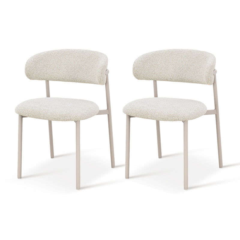 Silla de comedor Zahra S [Juego de 2] [Tejido efecto lino] [⌀ 2.5 cm]