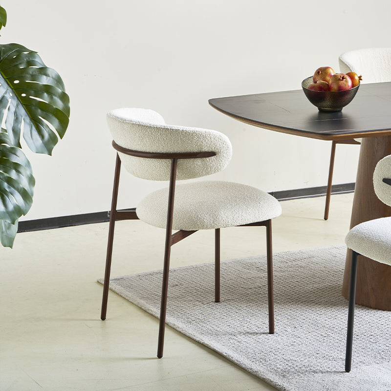 Silla de comedor Zahra [Juego de 2] [Blanco] [Linen&Bucle]