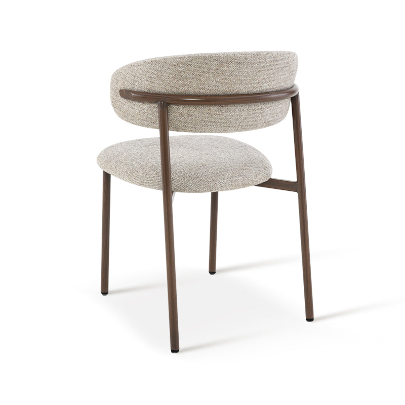 Silla de comedor Zahra S [Juego de 2] [Tela de lino] [⌀ 2.5 cm]