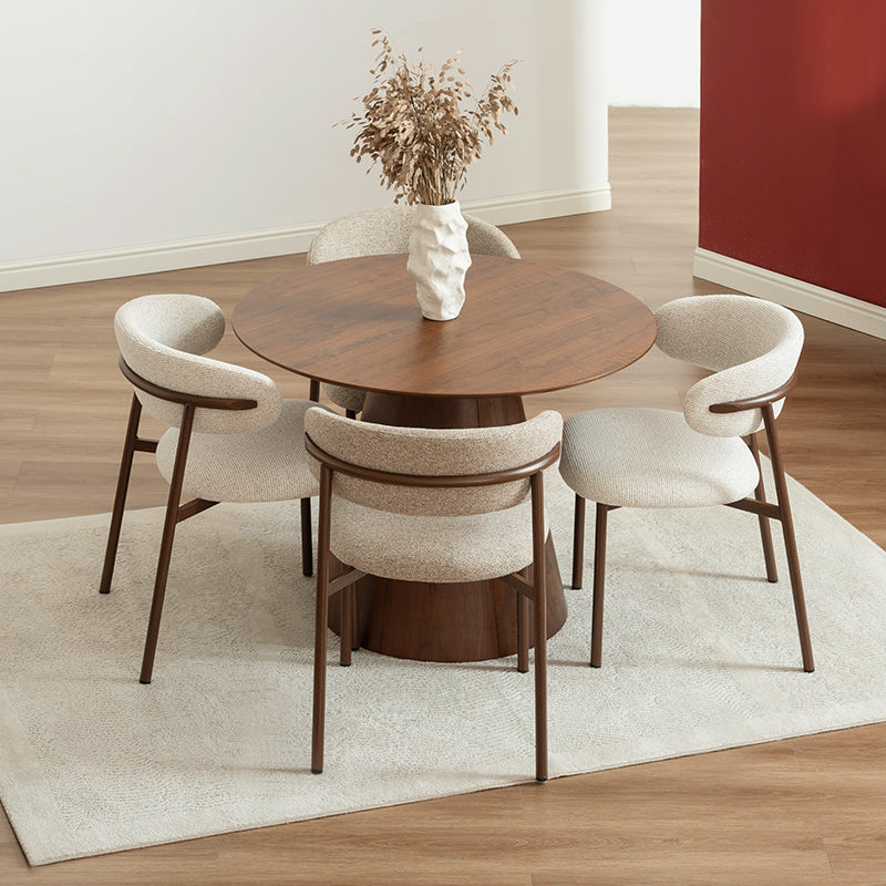 Silla de Comedor Zahra S [Juego de 2] [Tela de lino] [⌀ 2.5 cm]