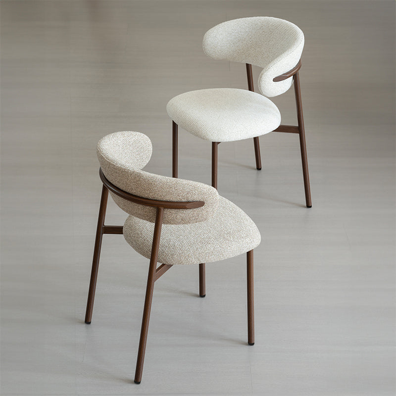 Silla de comedor Zahra S [Juego de 2] [Tela de lino] [⌀ 2.5 cm]