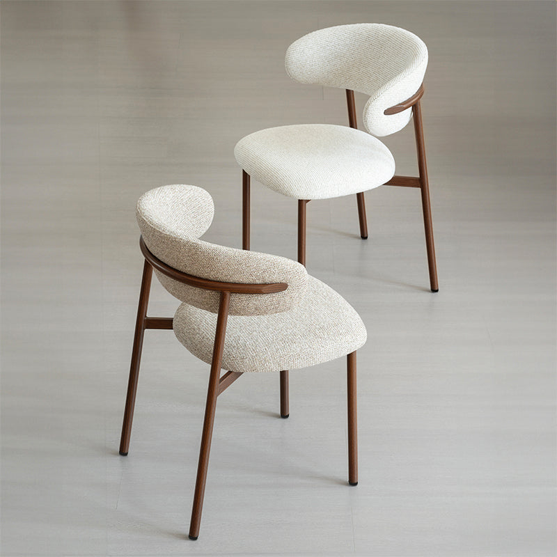 Silla de comedor Zahra S [Juego de 2] [Tejido efecto lino] [⌀ 2.5 cm]