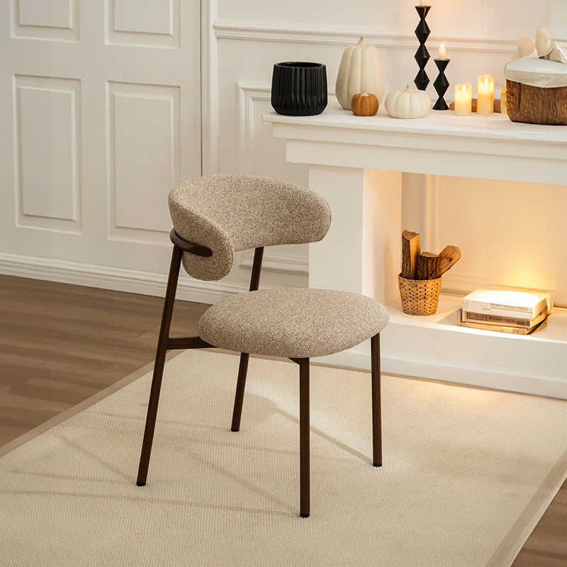 Silla de Comedor Zahra S [Juego de 2] [Tela de lino] [⌀ 2.5 cm]