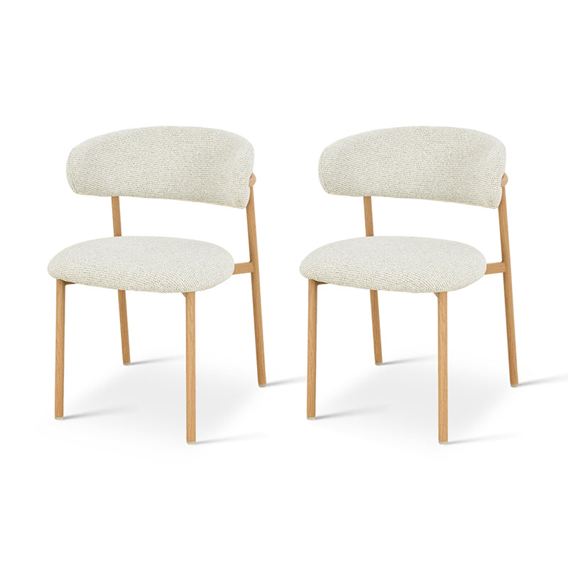 Silla de comedor Zahra S [Juego de 2] [Tejido efecto lino] [⌀ 2.5 cm]