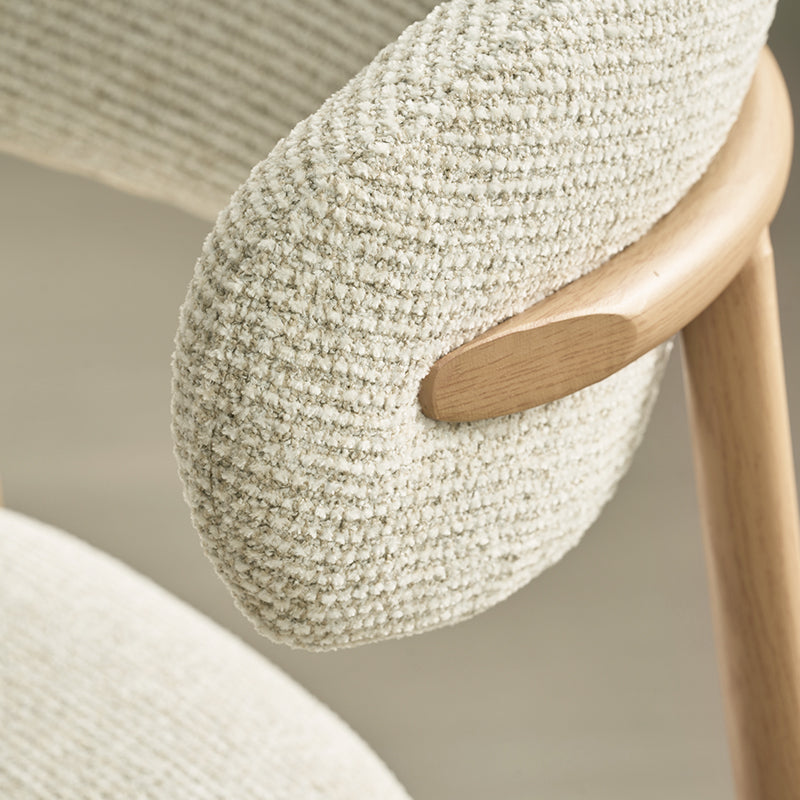 Silla de comedor Zahra S [Juego de 2] [Tejido efecto lino] [⌀ 2.5 cm]