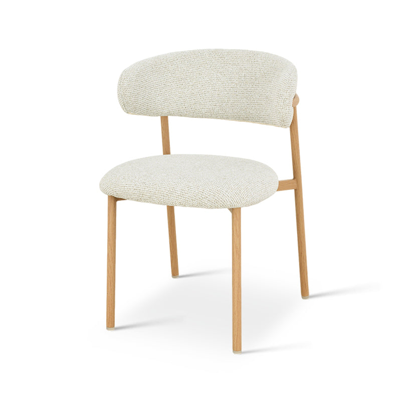 Silla de comedor Zahra S [Juego de 2] [Tejido efecto lino] [⌀ 2.5 cm]