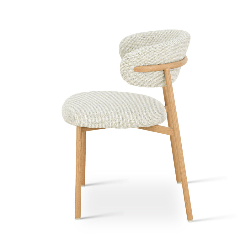 Silla de comedor Zahra S [Juego de 2] [Tejido efecto lino] [⌀ 2.5 cm]