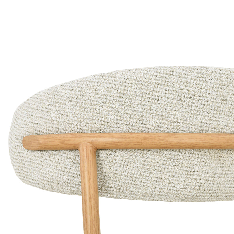 Silla de comedor Zahra S [Juego de 2] [Tejido efecto lino] [⌀ 2.5 cm]