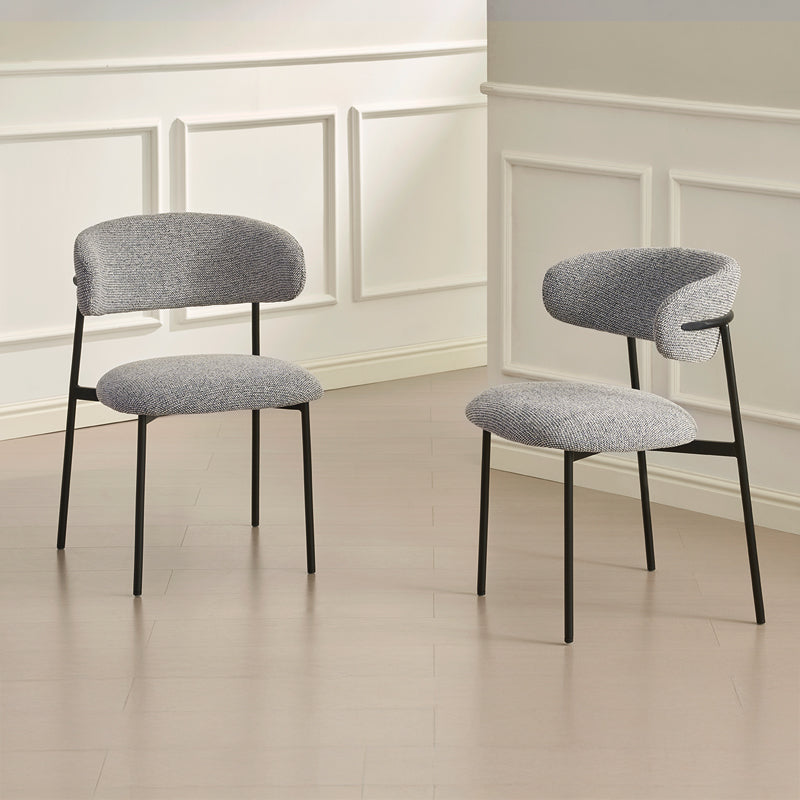 Silla de comedor Zahra [Juego de 2] [Blanco] [Linen&Bucle]