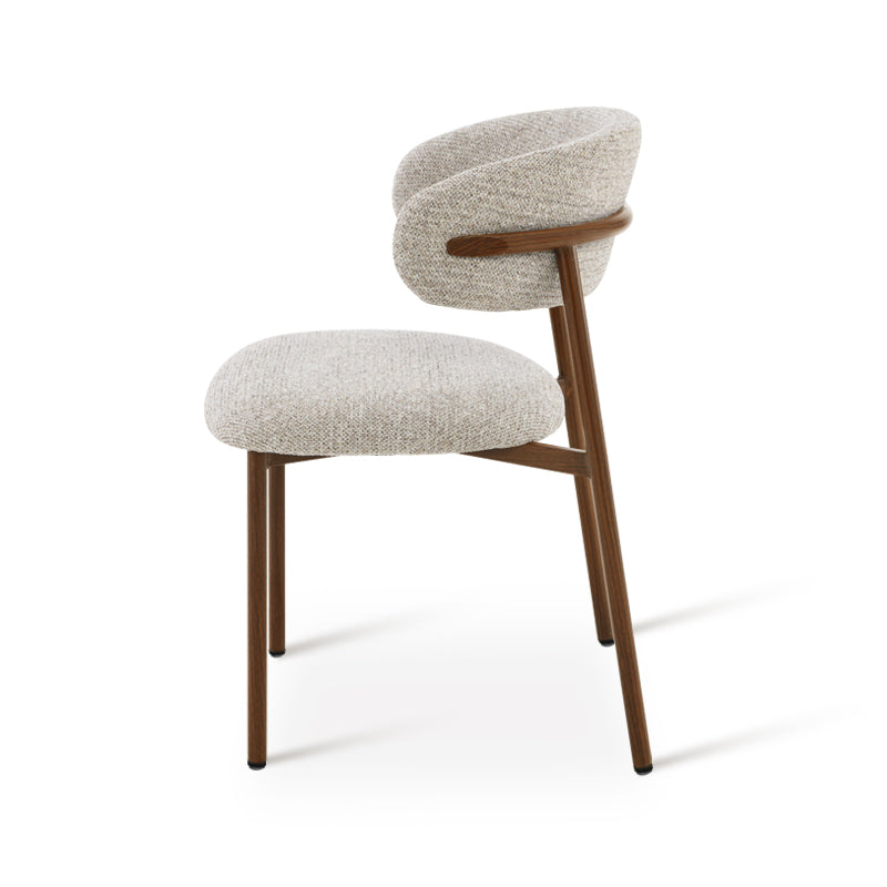 Silla de comedor Zahra S [Juego de 2] [Tejido efecto lino] [⌀ 2.5 cm]