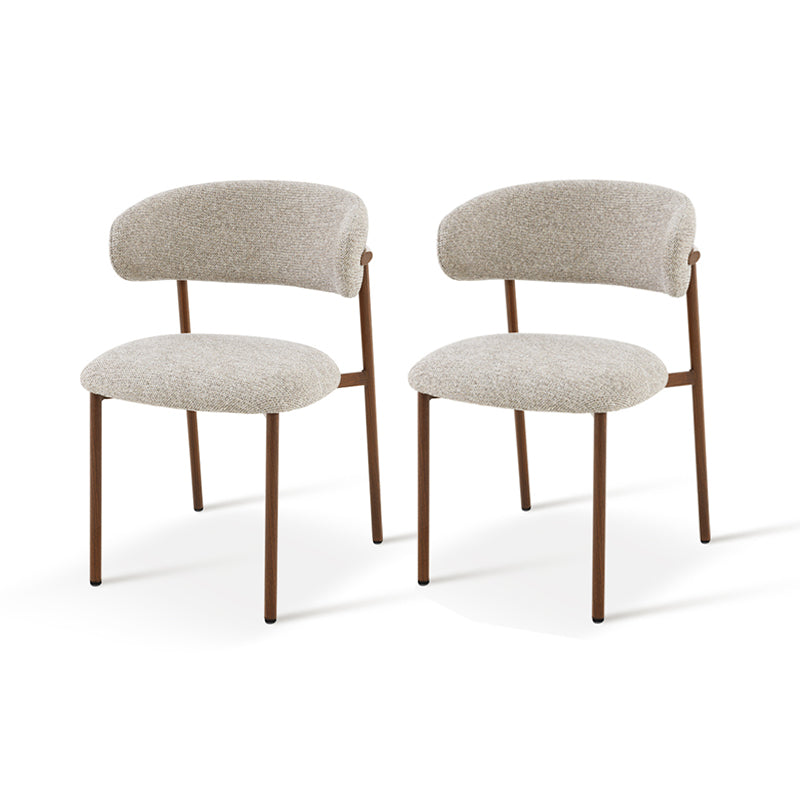 Silla de comedor Zahra S [Juego de 2] [Tejido efecto lino] [⌀ 2.5 cm]