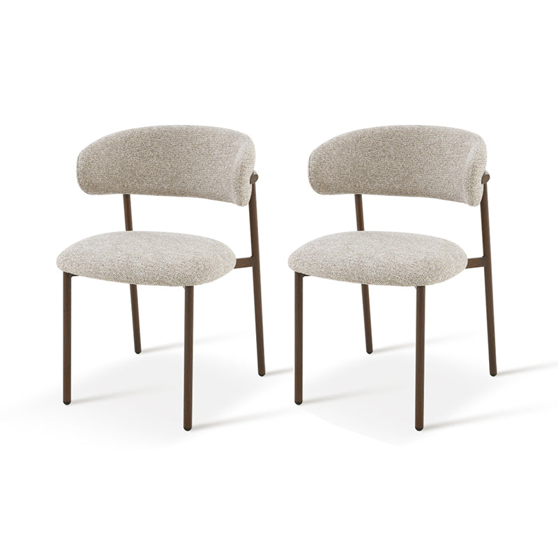 Silla de comedor Zahra S [Juego de 2] [Tela de lino] [⌀ 2.5 cm]