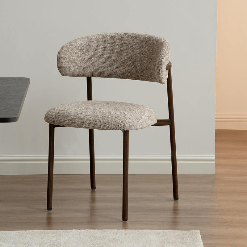 Silla de comedor Zahra S [Juego de 2] [Tela de lino] [⌀ 2.5 cm]