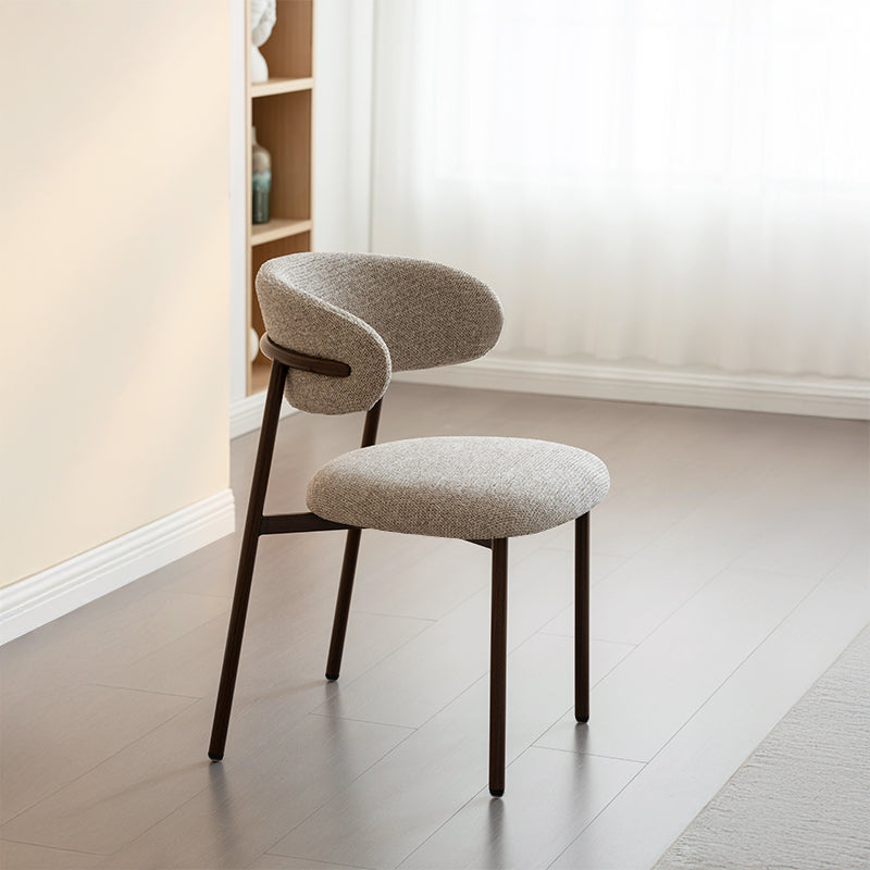 Silla de comedor Zahra S [Juego de 2] [Tela de lino] [⌀ 2.5 cm]