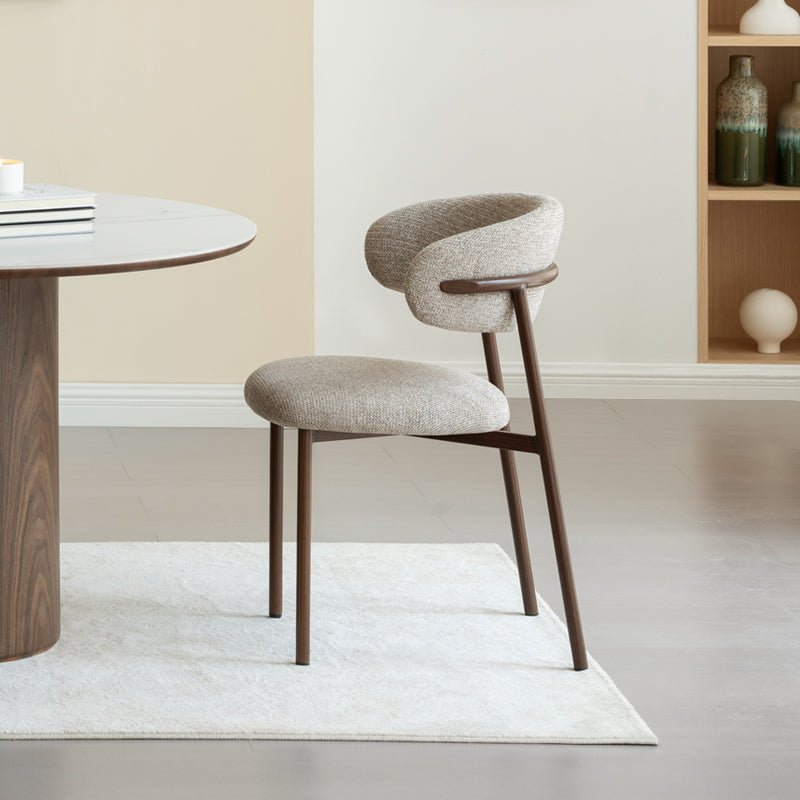 Silla de comedor Zahra S [Juego de 2] [Tela de lino] [⌀ 2.5 cm]