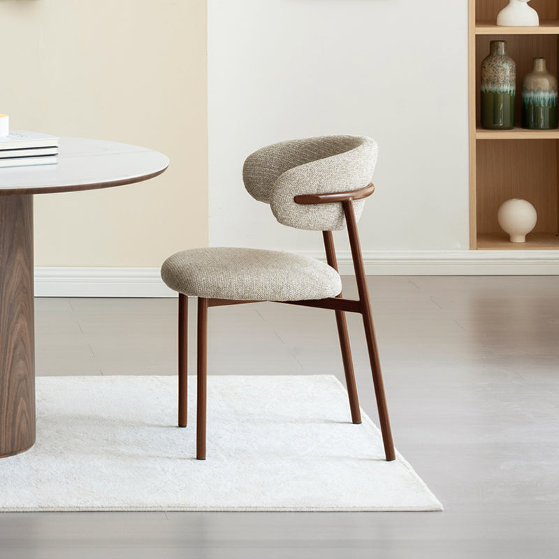 Silla de comedor Zahra S [Juego de 2] [Tejido efecto lino] [⌀ 2.5 cm]