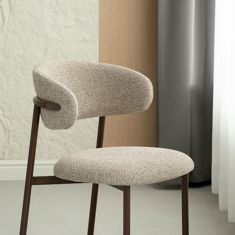 Silla de comedor Zahra S [Juego de 2] [Tela de lino] [⌀ 2.5 cm]
