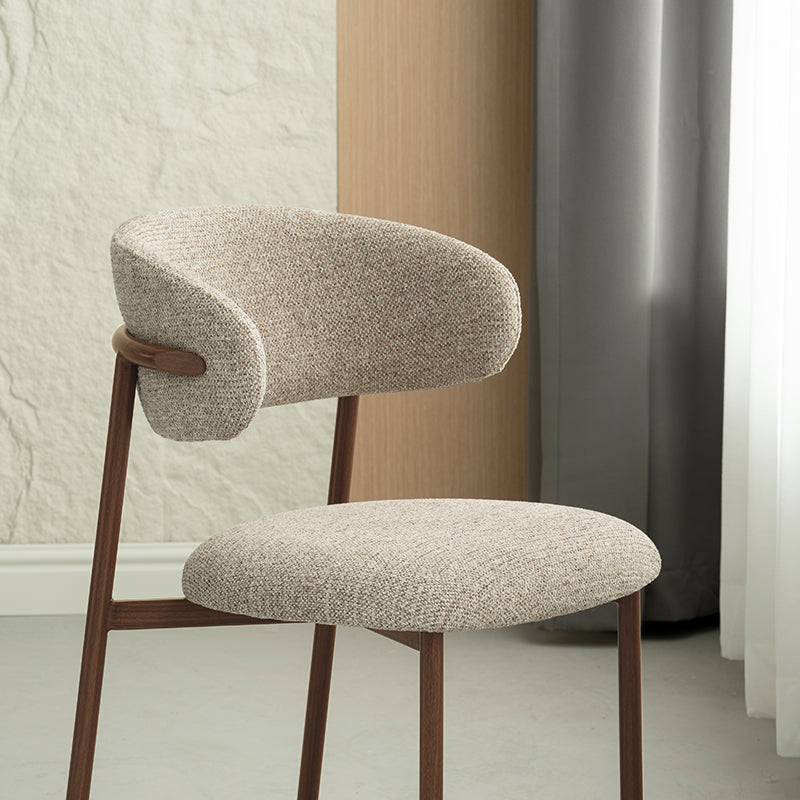 Silla de comedor Zahra S [Juego de 2] [Tejido efecto lino] [⌀ 2.5 cm]