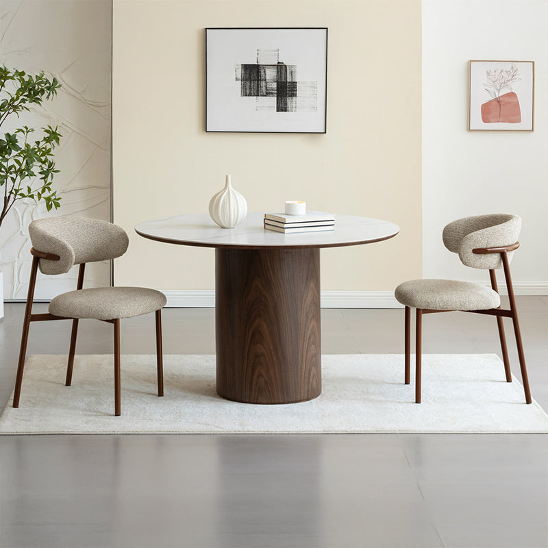 Silla de comedor Zahra S [Juego de 2] [Tejido efecto lino] [⌀ 2.5 cm]