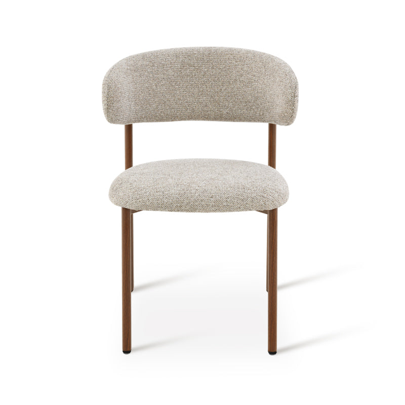 Silla de comedor Zahra S [Juego de 2] [Tejido efecto lino] [⌀ 2.5 cm]