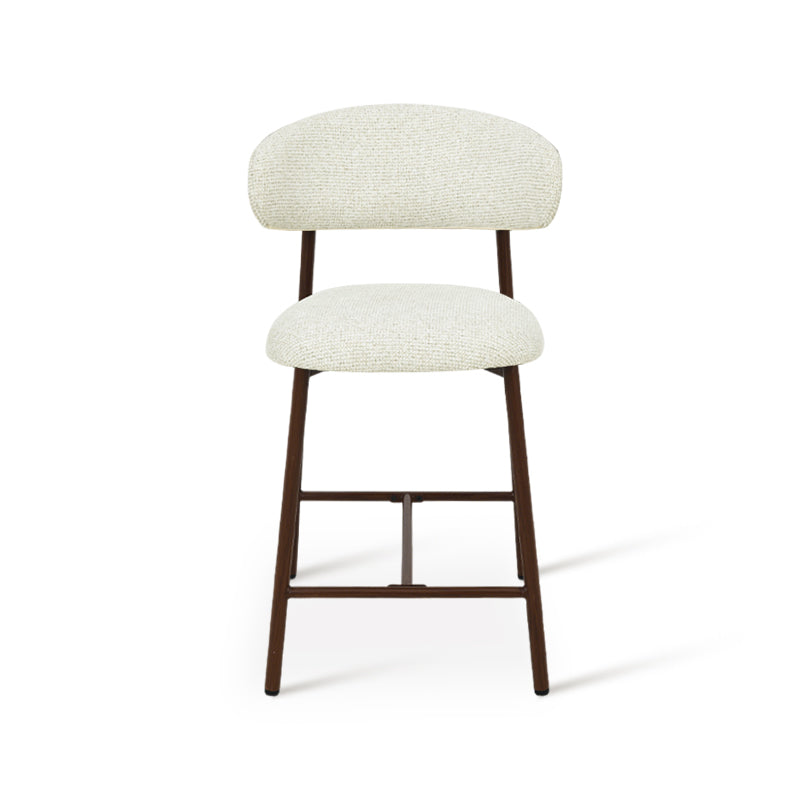 Taburete Zahra S 65cm con respaldo [Juego de 2] [Tejido efecto lino]