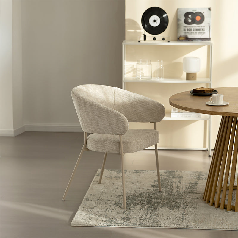 Silla de comedor con reposabrazos Eloise [Juego de 1] [Terciopelo y Chenilla]
