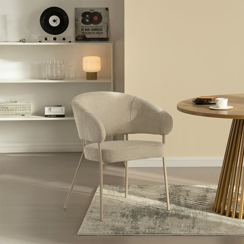 Silla de comedor con reposabrazos Eloise [Juego de 1] [Terciopelo y Chenilla]