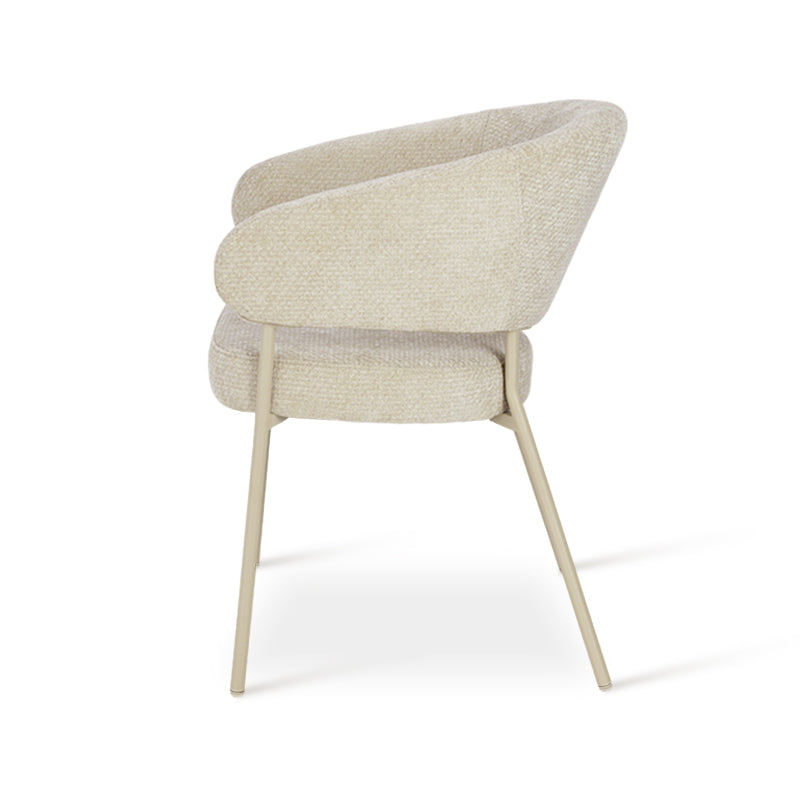Silla de comedor con reposabrazos Eloise [Juego de 1] [Terciopelo y Chenilla]