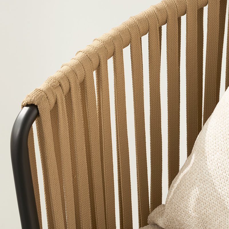 Silla de jardín con reposabrazos Louisa [Lote de 1] [Tejido efecto lino]